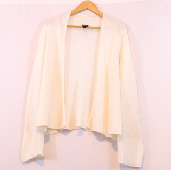 Eileen Fisher Sweaters - Eileen Fisher Ivory Linen Open Front Cardigan